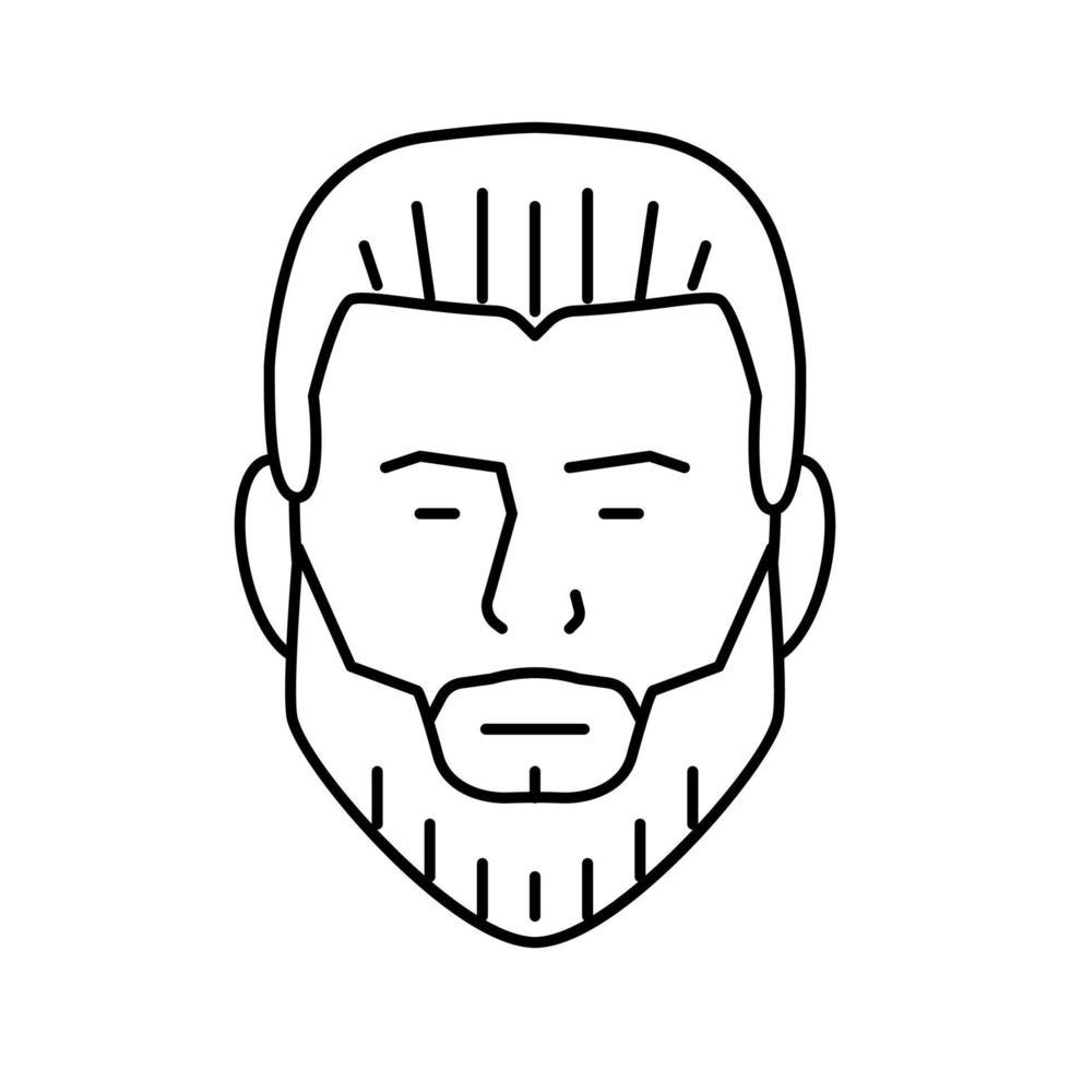 ilustração vetorial de ícone de linha de estilo de cabelo de barba rabo de pato vetor