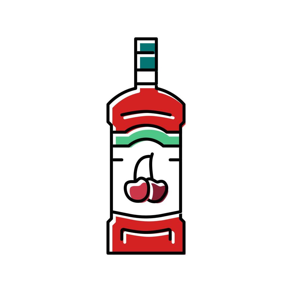 ilustração vetorial de ícone de cor de álcool cereja vetor