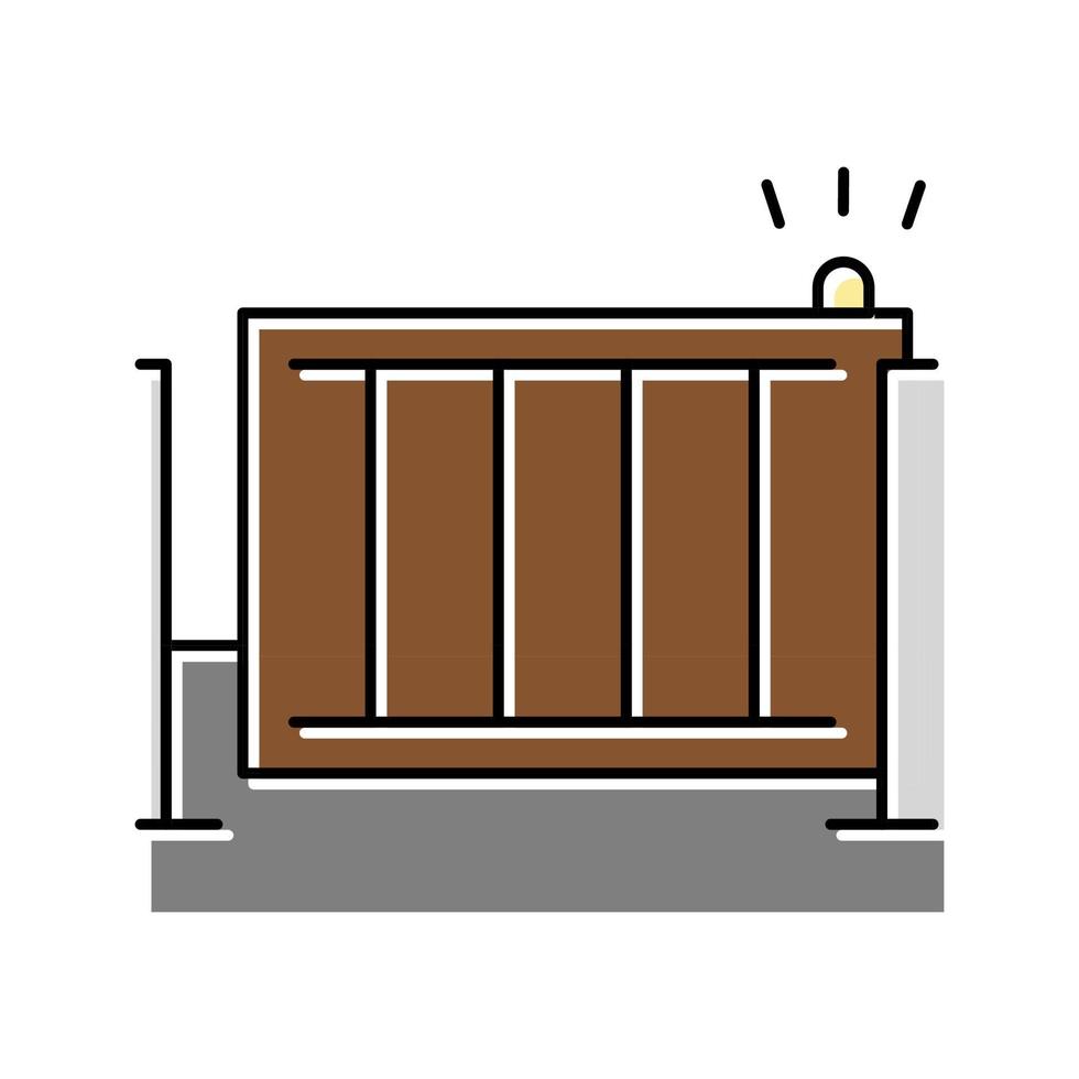ilustração em vetor de ícone de cor de portão de cerca automática