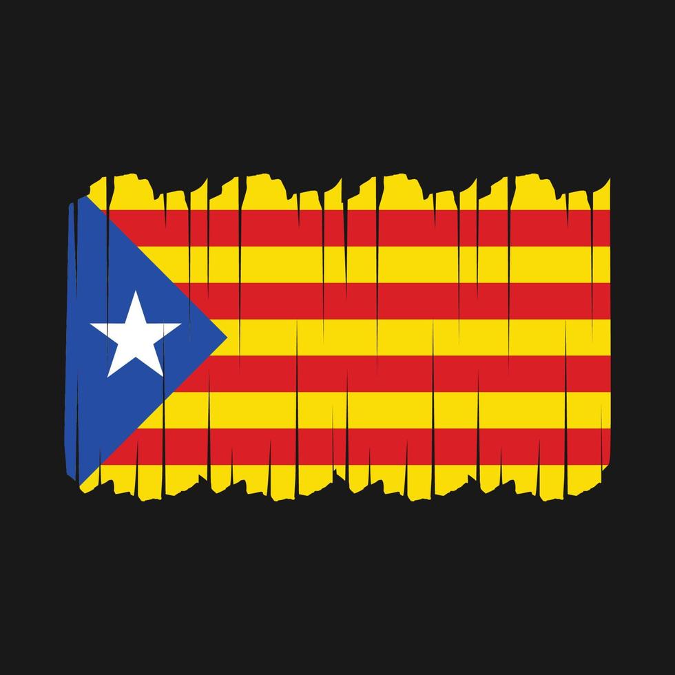 pinceladas de bandeira da catalunha vetor