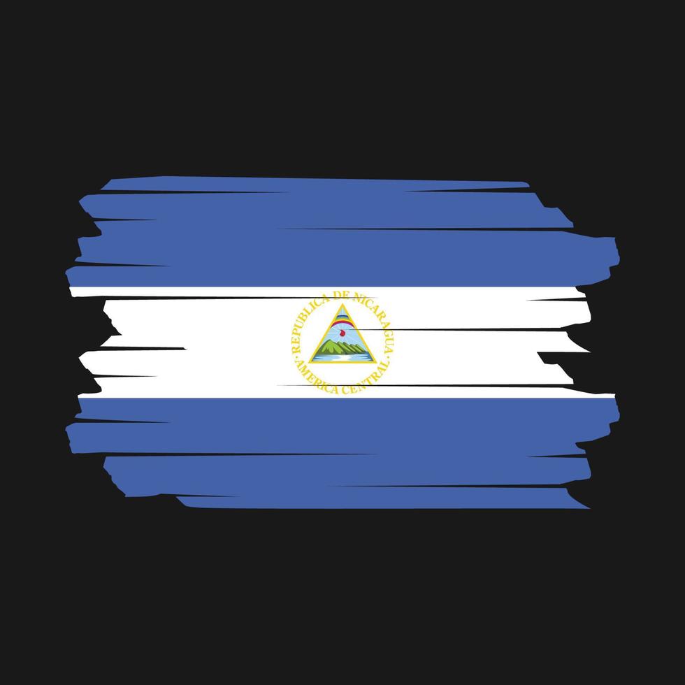 vetor de escova de bandeira da nicarágua