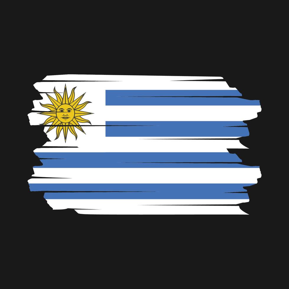 vetor de pincel de bandeira do uruguai