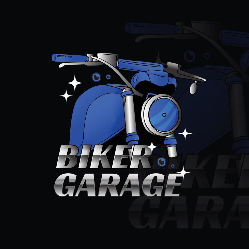 design de logotipo de motociclista moderno desenhado à mão vetor