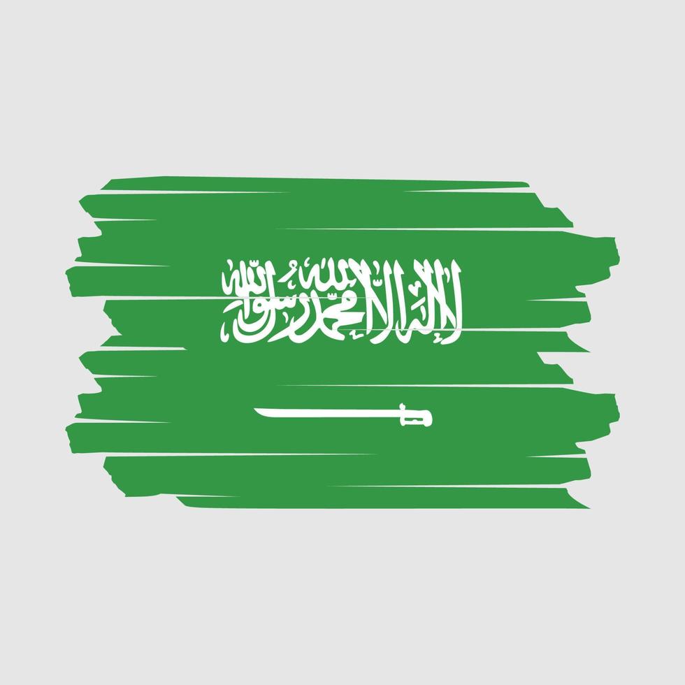 vetor de pincel de bandeira saudita