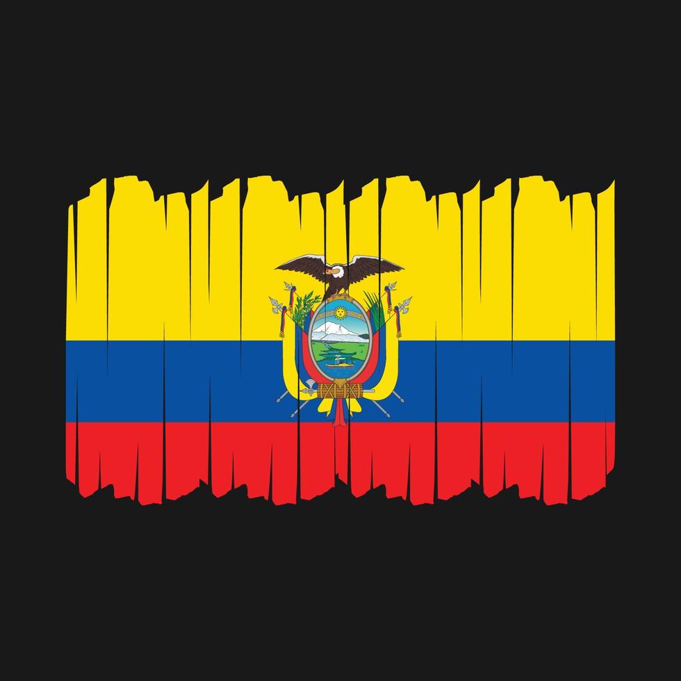 pinceladas de bandeira do equador vetor