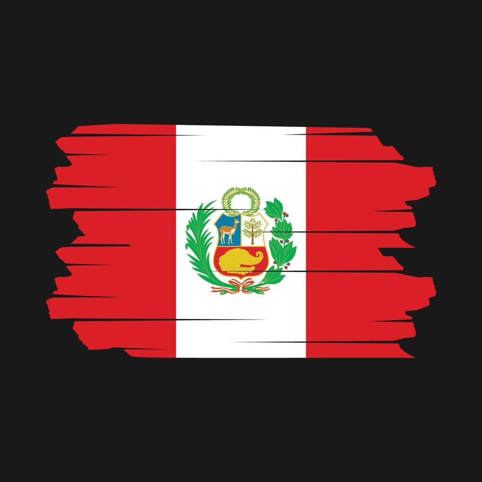 vetor de pincel de bandeira do peru