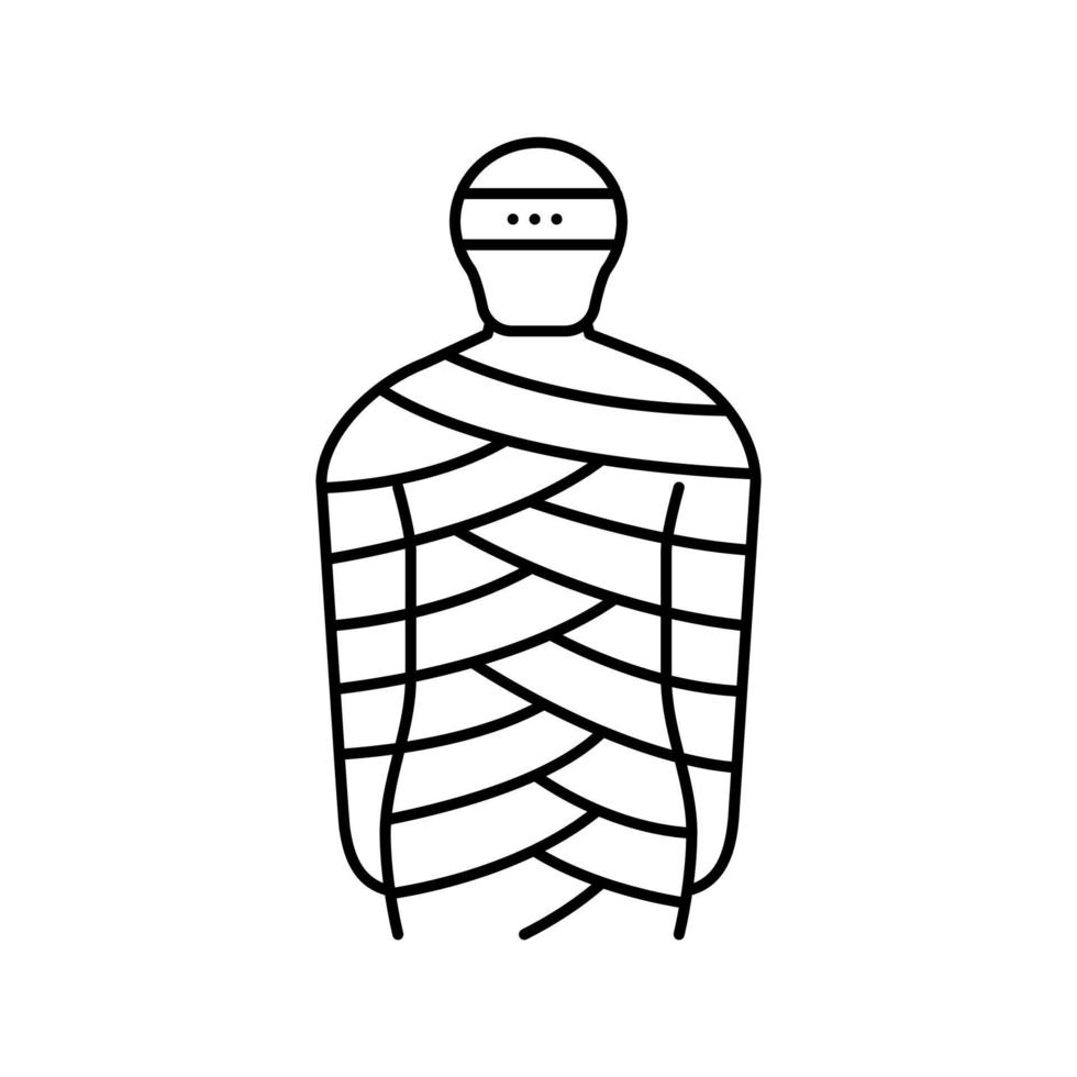 ilustração vetorial de ícone de linha de múmia egito vetor