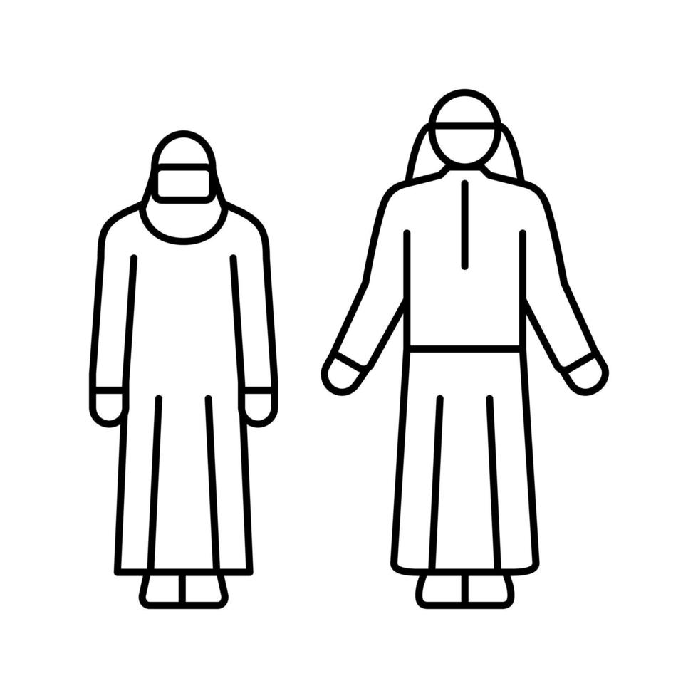 ilustração em vetor ícone da linha de roupas nacional árabe