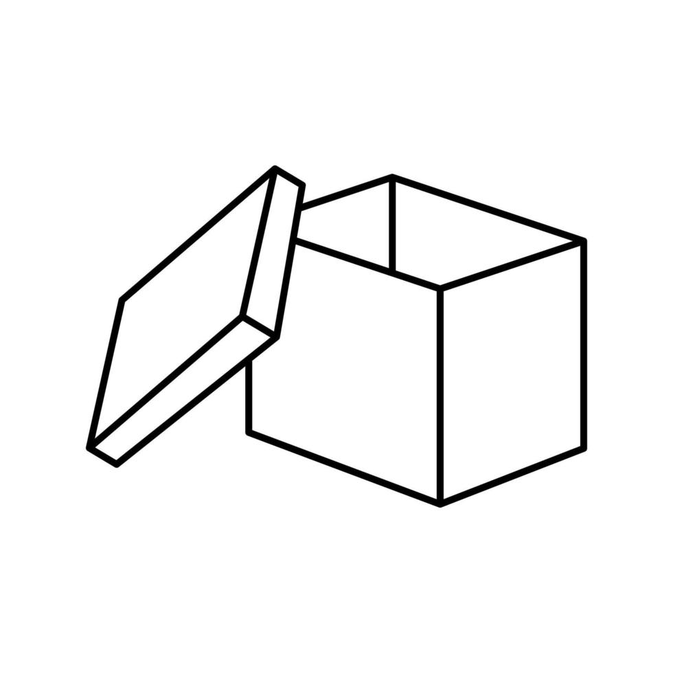 ilustração vetorial de ícone de linha de caixa de mercadorias de armazenamento vetor