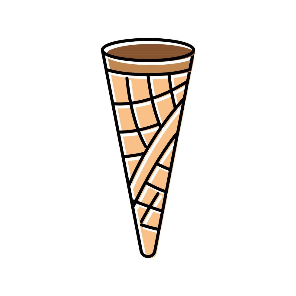 ilustração em vetor ícone de cor de sorvete de cone