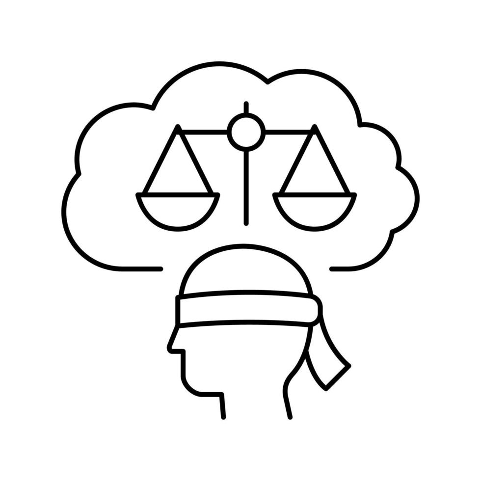 ilustração em vetor ícone de linha de filosofia de direito