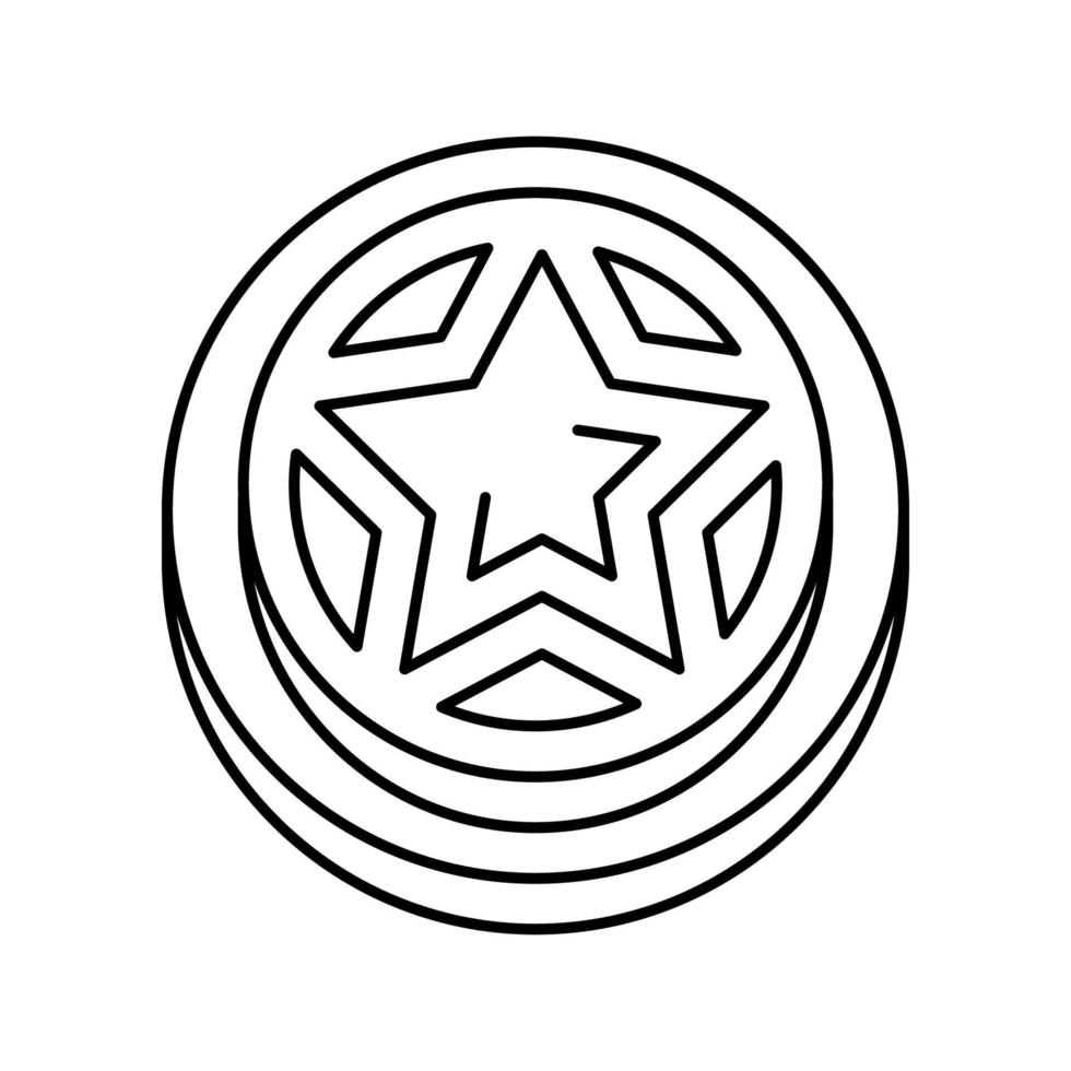 ilustração vetorial de ícone de linha de medalha de conquista de jogo estrela vetor