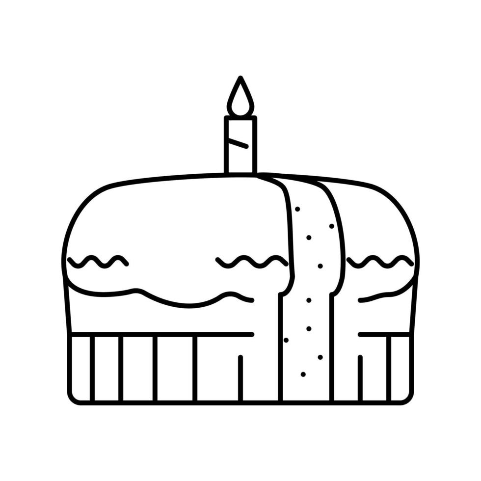 ilustração vetorial de ícone de linha de sobremesa de comida de bolo vetor