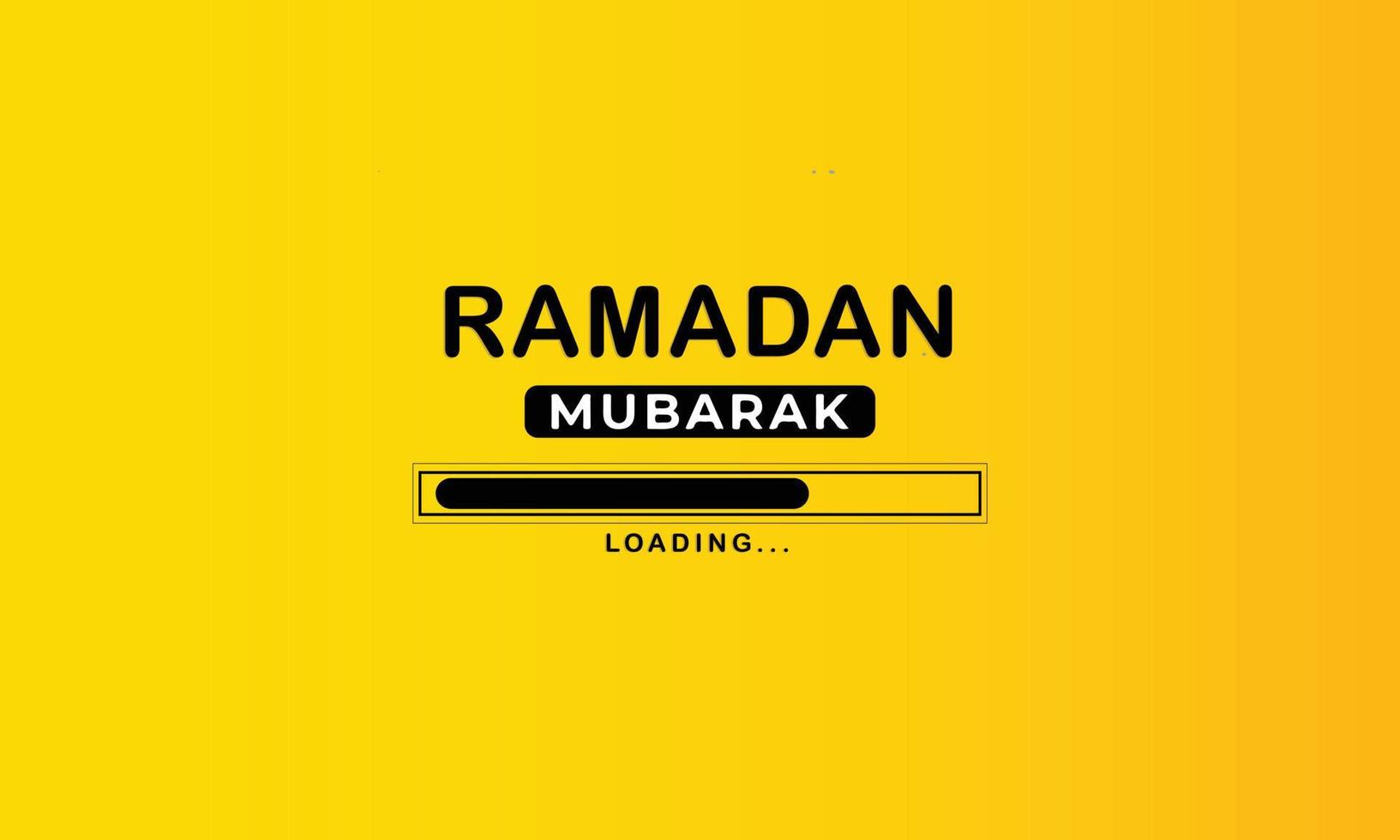 fundo de carregamento amarelo ramadã mubarak, design plano. fundo de férias. ilustração vetorial. carregando ramadan kareem. design pode ser usado para um site, aplicativo móvel, apresentação, design ci vetor