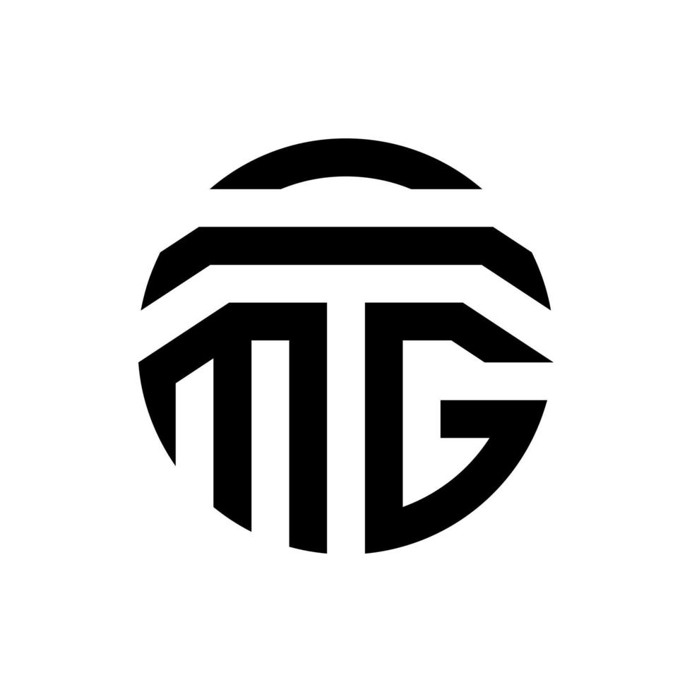 letra inicial mg design de logotipo circular vetor