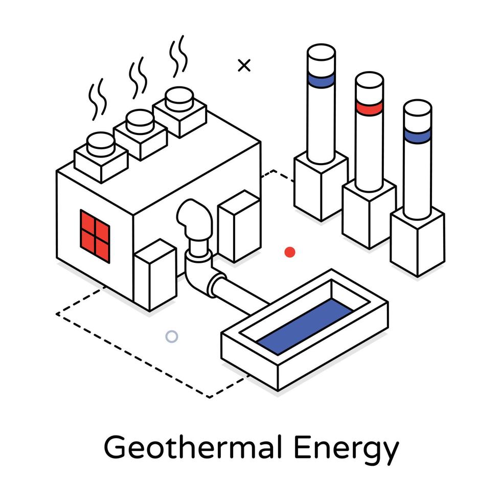 energia geotérmica na moda vetor