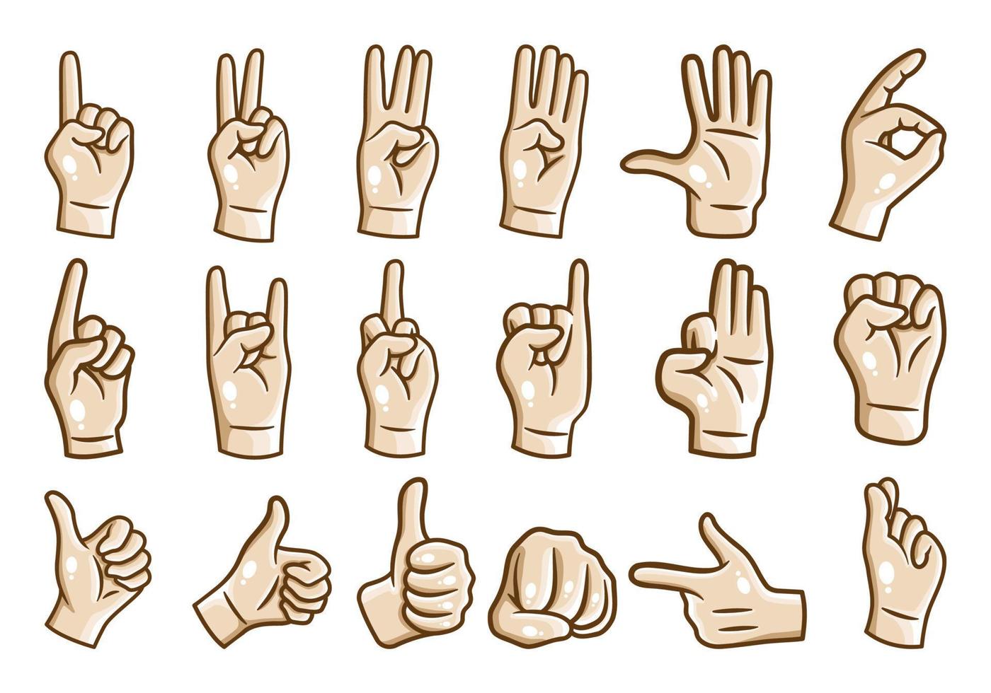 coleção de vetores de design de gestos de mão