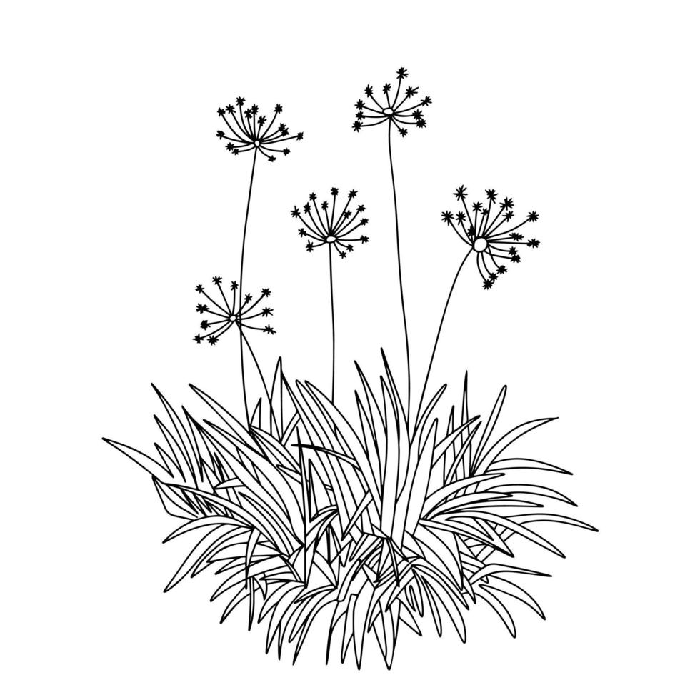 delinear flores abstratas. ilustração vetorial. vetor