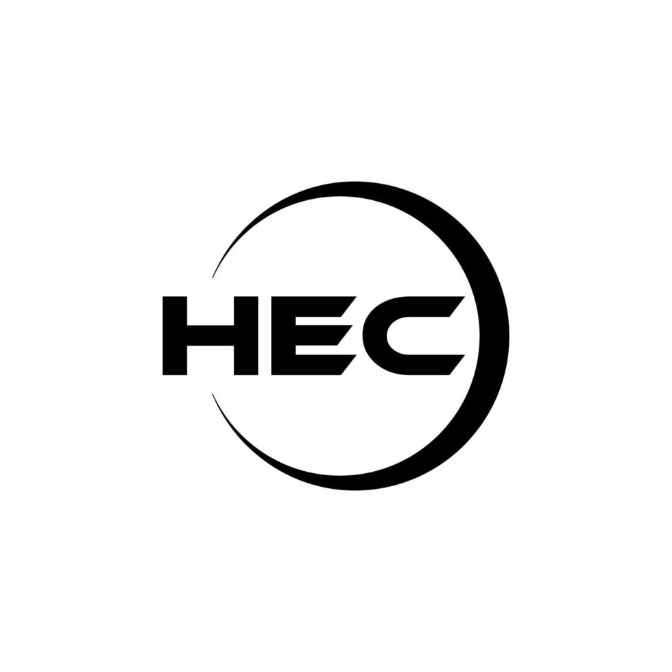 design de logotipo de carta hec na ilustração. logotipo vetorial, desenhos de caligrafia para logotipo, pôster, convite, etc. vetor