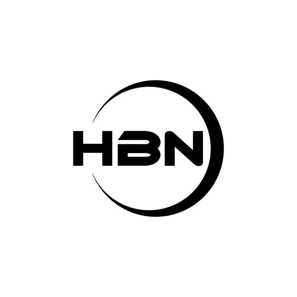 design do logotipo da carta hbn na ilustração. logotipo vetorial, desenhos de caligrafia para logotipo, pôster, convite, etc. vetor