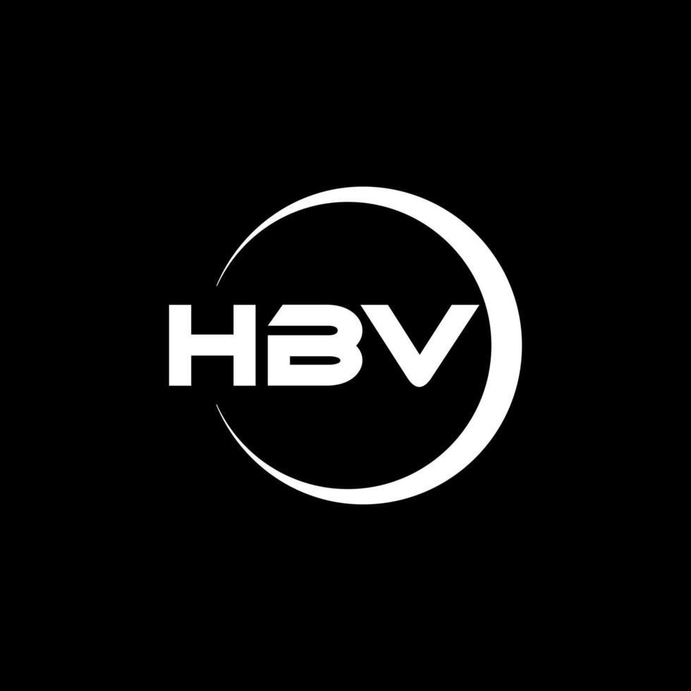 design de logotipo de carta hbv na ilustração. logotipo vetorial, desenhos de caligrafia para logotipo, pôster, convite, etc. vetor