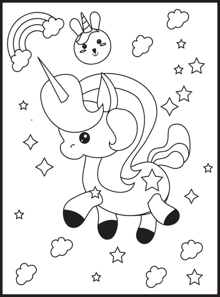 COLORINDO DESENHOS DE UNICORNIO E KAWAII 