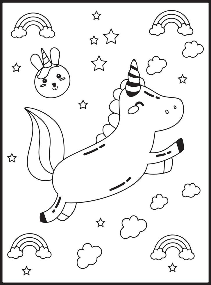 lindos desenhos de unicórnio kawaii para colorir 19549144 Vetor no