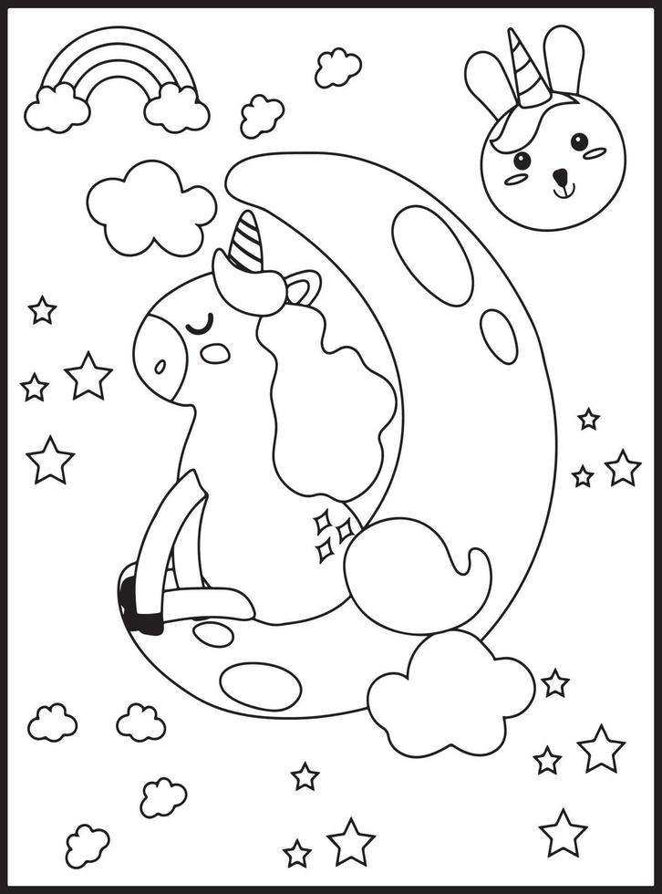 lindos desenhos de unicórnio kawaii para colorir 19549144 Vetor no