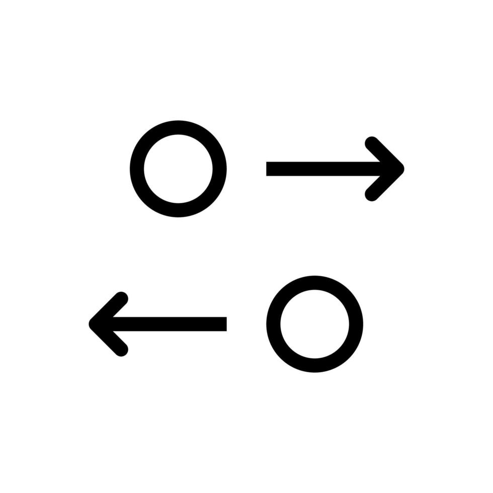 linha de ícone de transferência de dados isolada no fundo branco. ícone liso preto fino no estilo de contorno moderno. símbolo linear e traço editável. ilustração vetorial de traço perfeito simples e pixel vetor
