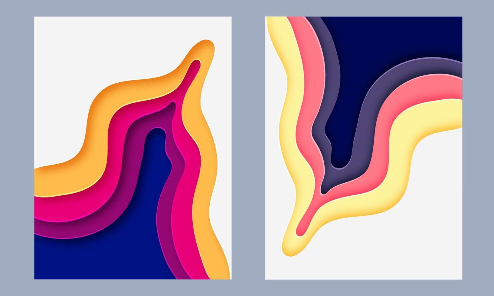 design abstrato em camadas de papel colorido brilhante. vetor