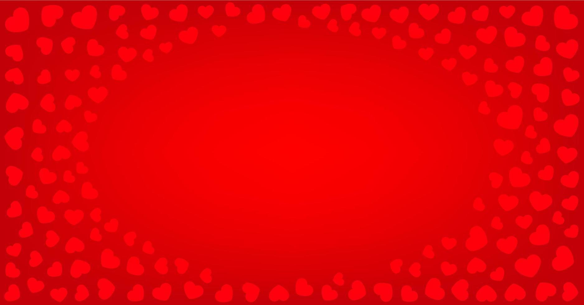 banner horizontal de saudação vermelha com corações. ilustração vetorial. vetor