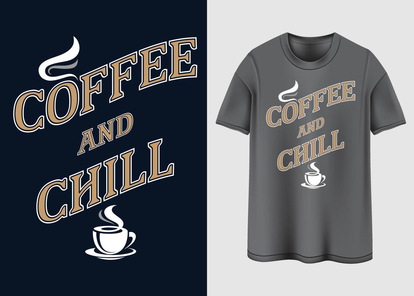 design de camiseta de café vetor