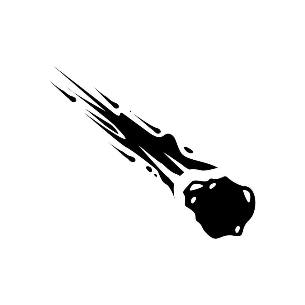 vetor de ícone do cometa. sinal de ilustração de asteroide. símbolo de meteorito. logotipo do cosmos.