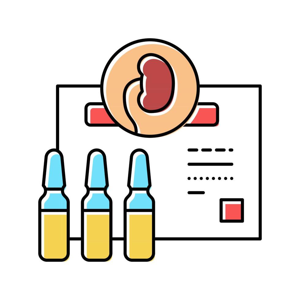 medicamentos para ilustração em vetor ícone de cor de tratamento renal