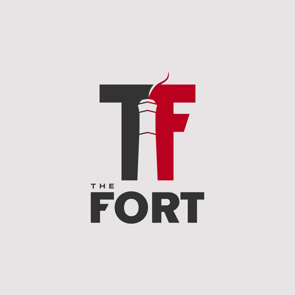 modelo de design de logotipo inicial simples da ideia de word fort vetor
