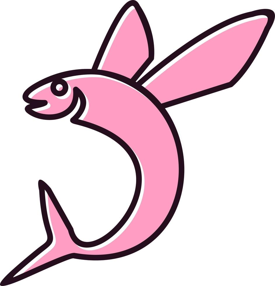 ícone de vetor de peixe voador