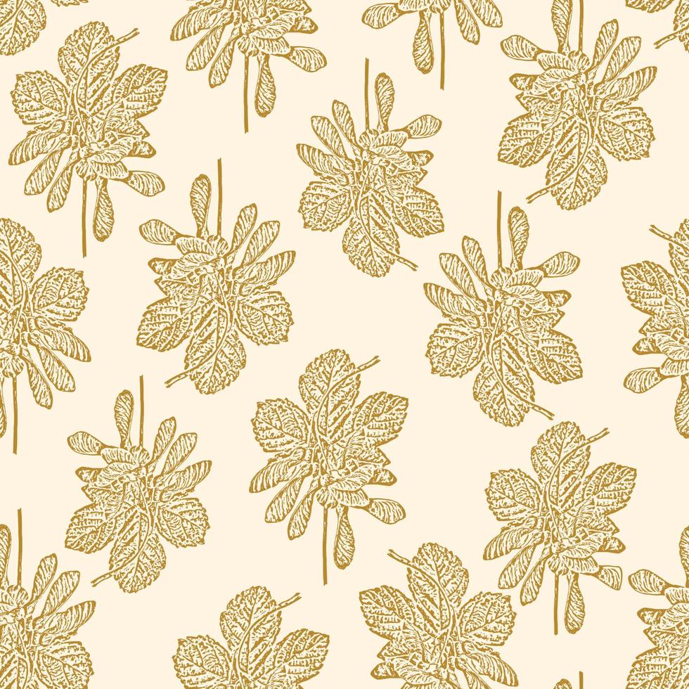 vetor sem emenda doodle maple folhas de fundo. impressão de folha de doodle monocromática. fundo de outono. ação de graças, impressão sazonal, novembro