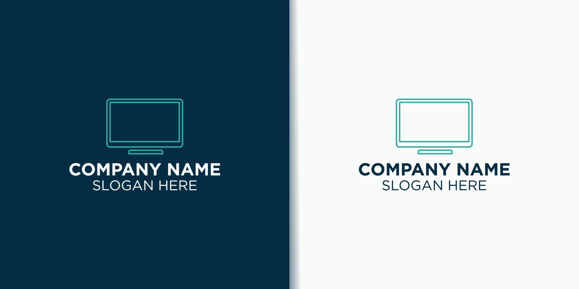 vetor de design de logotipo de computador, inspiração de logotipo de tecnologia
