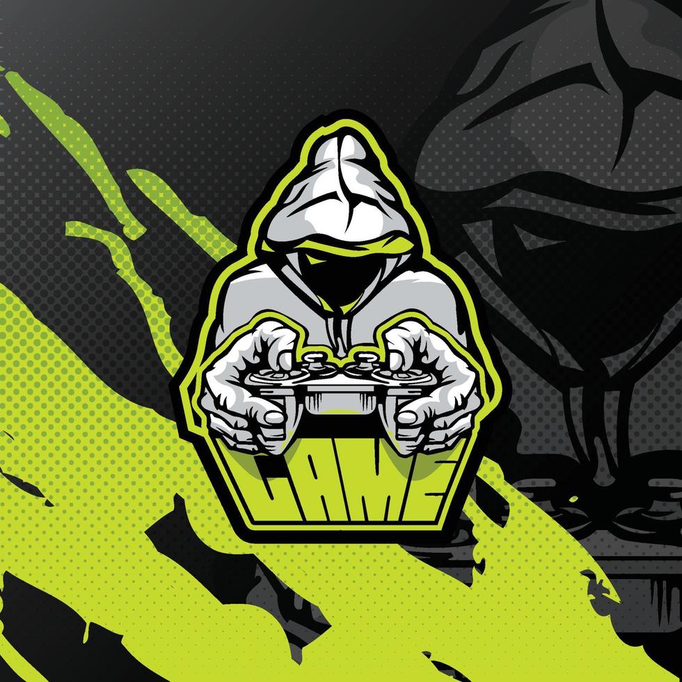 logotipo do jogador para esports, esporte ou mascote da equipe do jogo. vetor