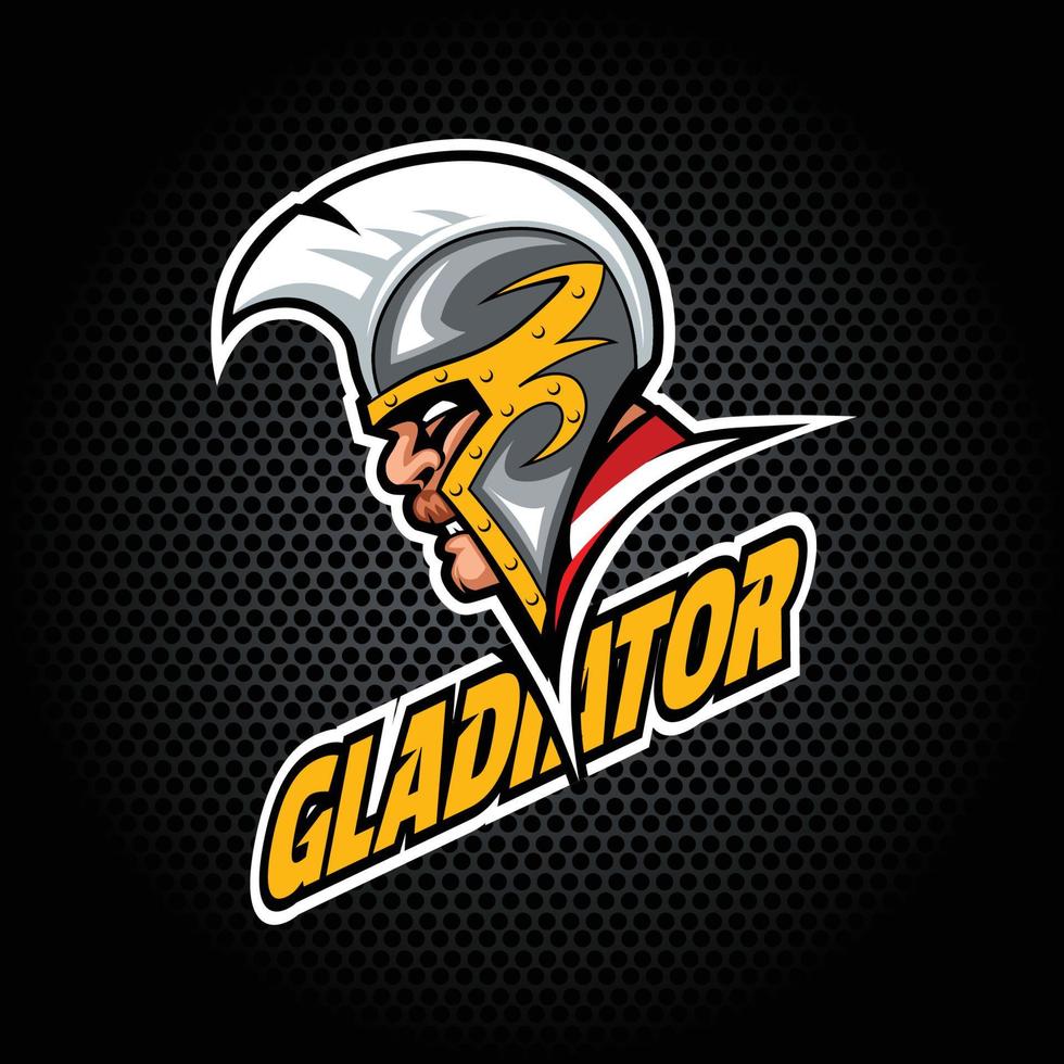 cabeça de gladiador do lado. pode ser usado para o logotipo do clube ou equipe. gráfico de vetor. vetor