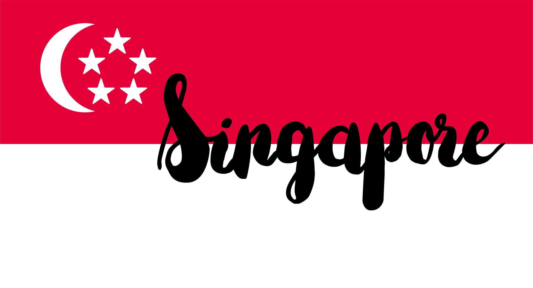 bandeira de Singapura com texto vetor