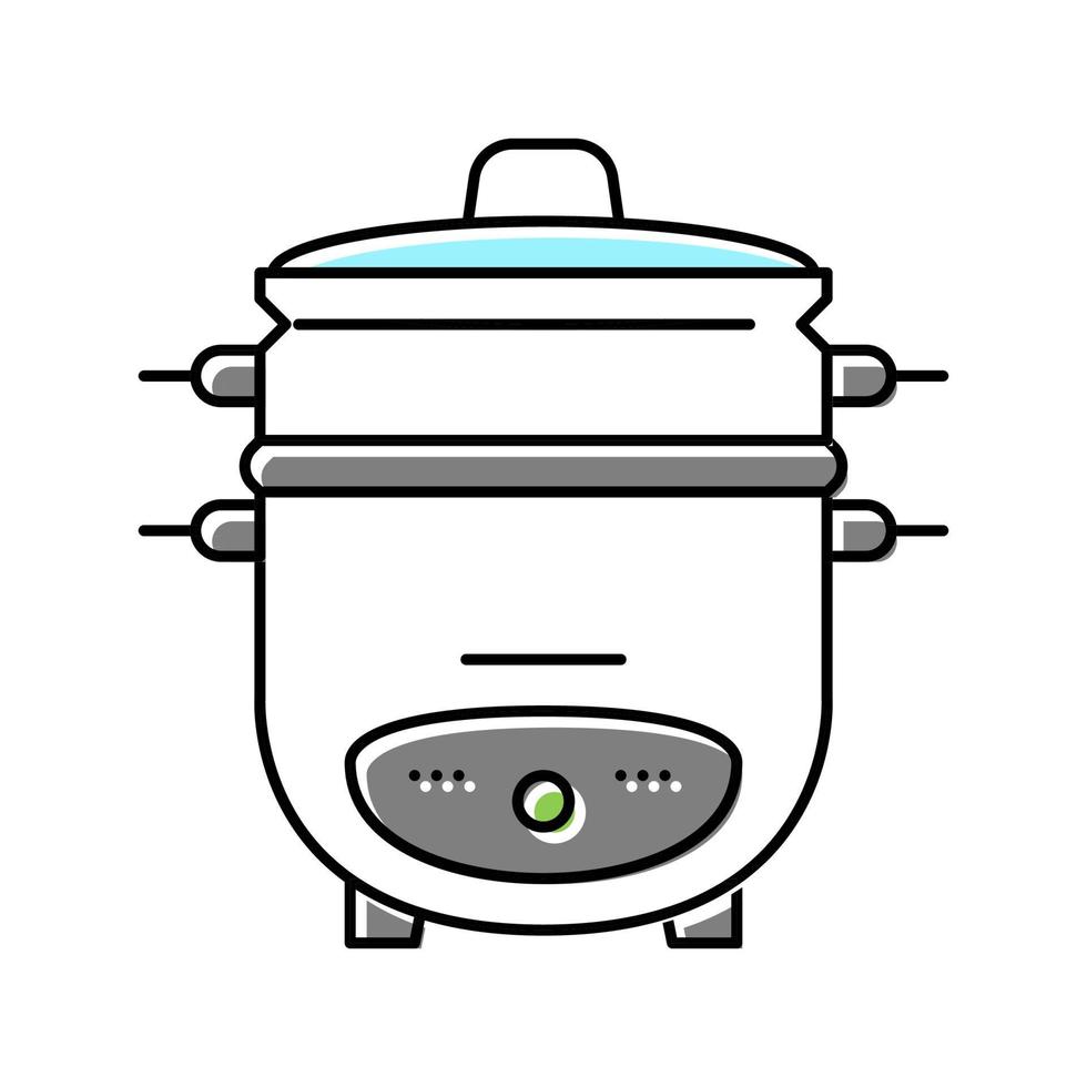 ilustração em vetor ícone de cor de dispositivo de arroz de fogão