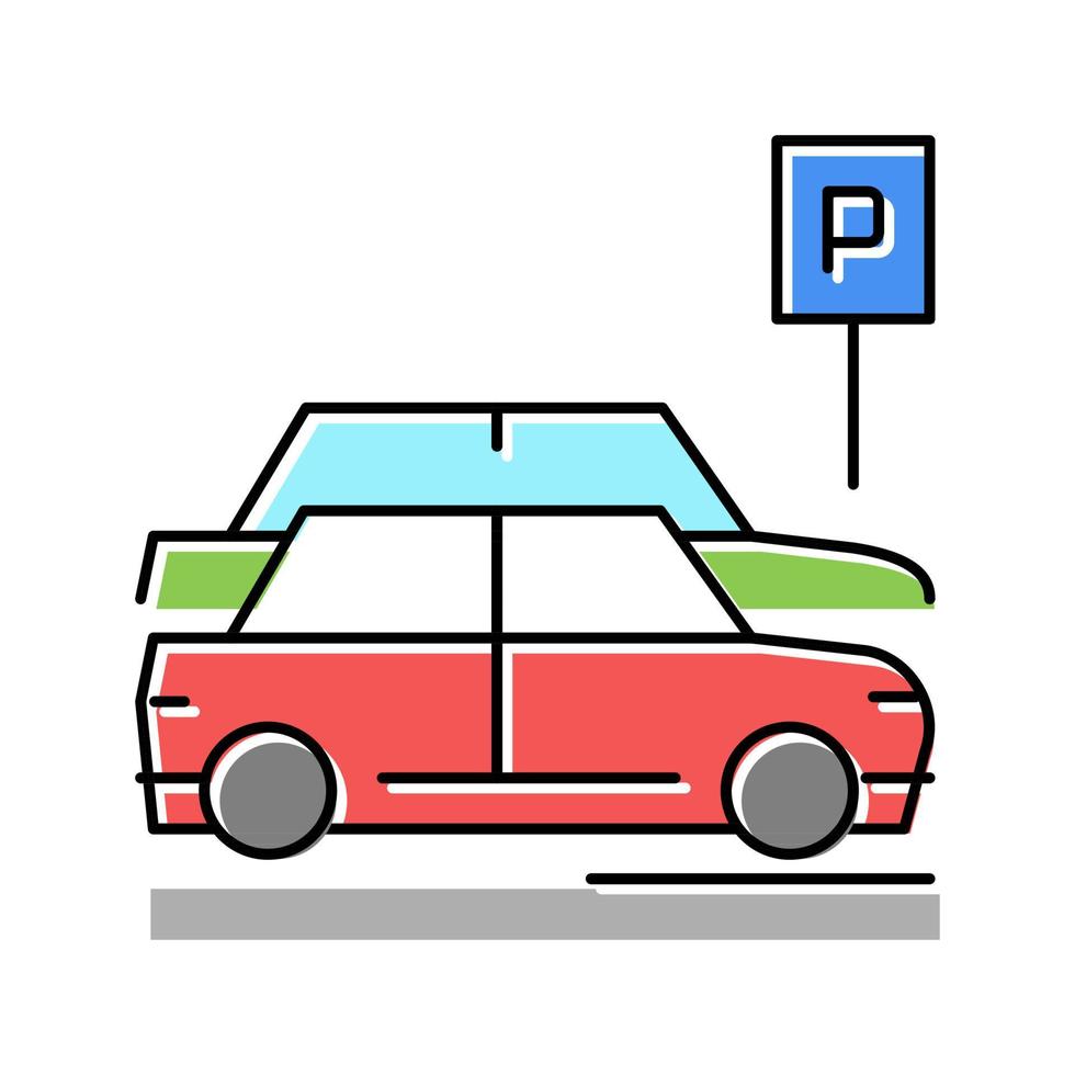 ilustração vetorial de ícone de cor de estacionamento na rua vetor