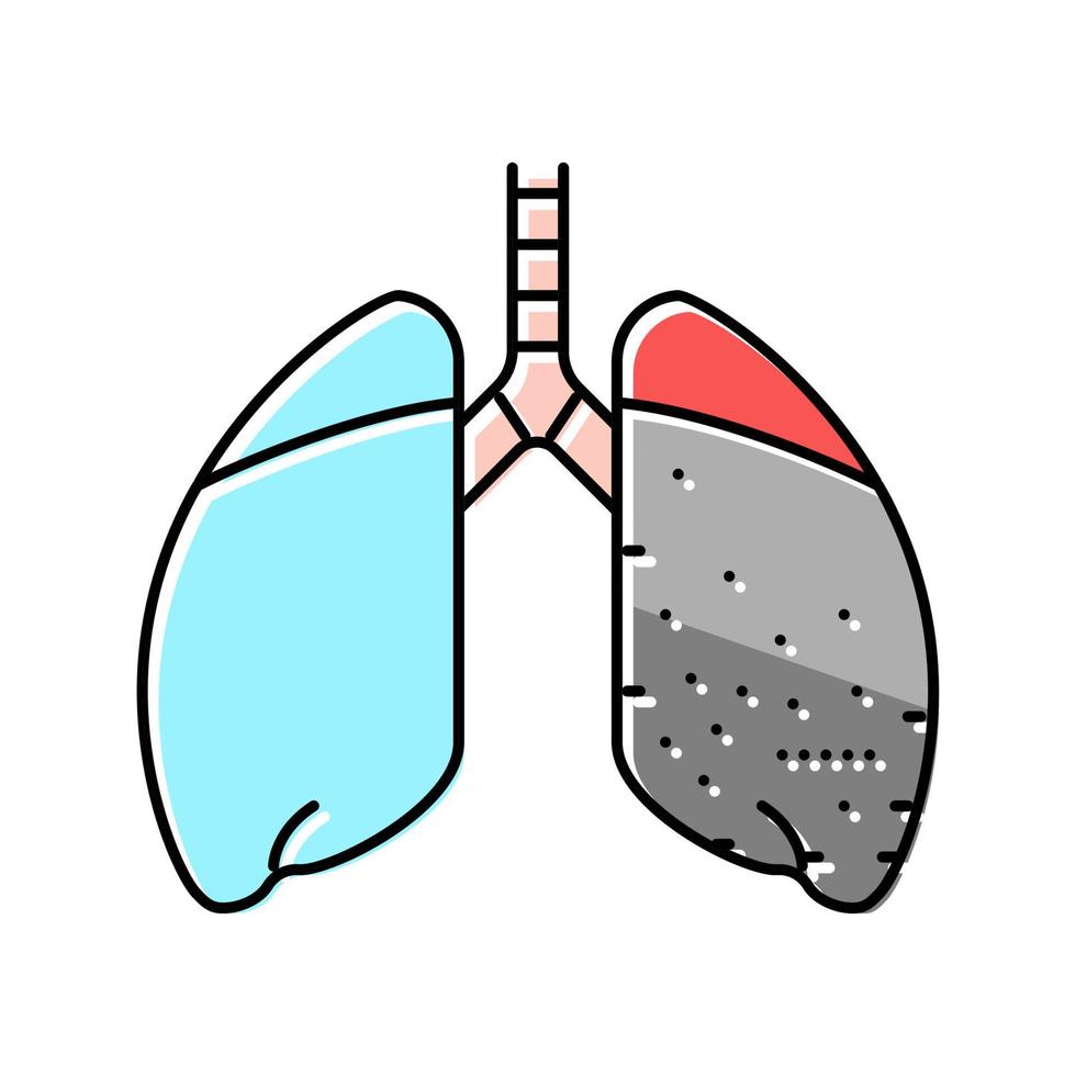 ilustração em vetor ícone de cor da doença silicose