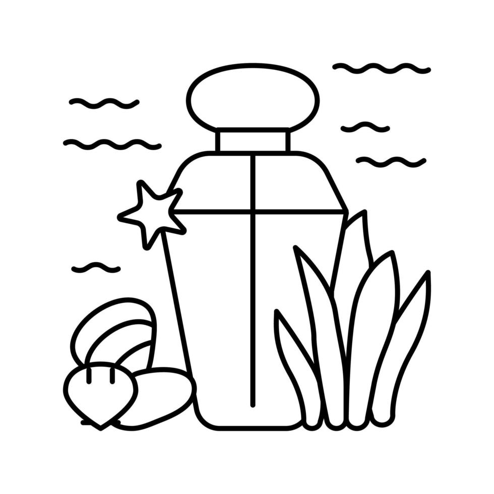 ilustração em vetor ícone de linha de perfume de notas oceânicas