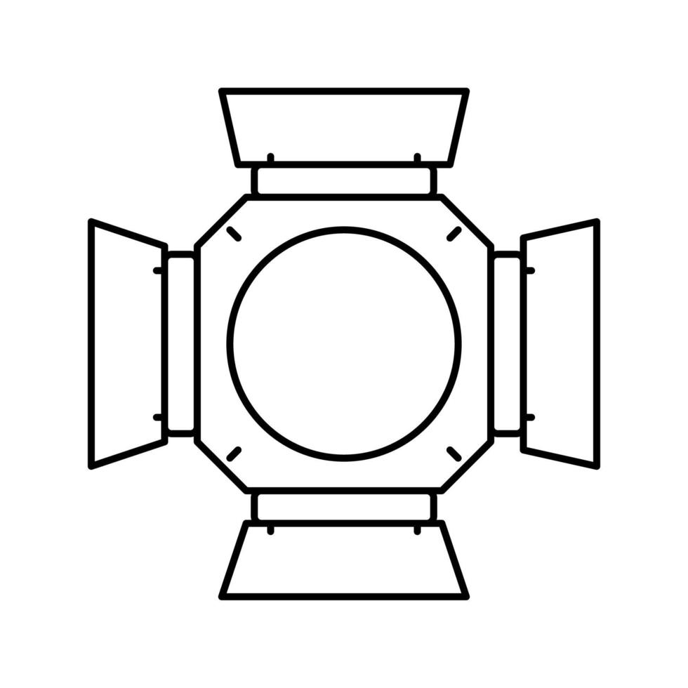 ilustração em vetor ícone de linha de produção de vídeo de luzes de estúdio