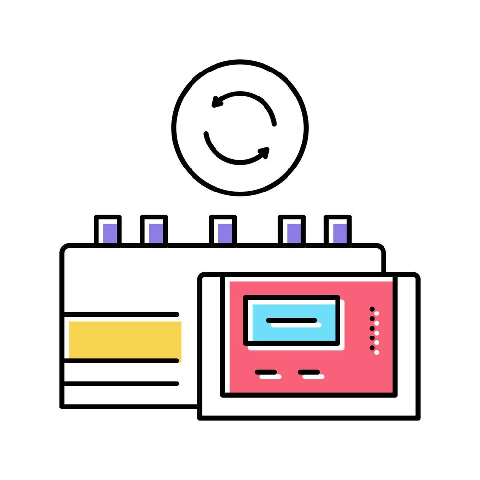 ilustração em vetor ícone de cor de substituição de equipamento de fábrica de medicamentos