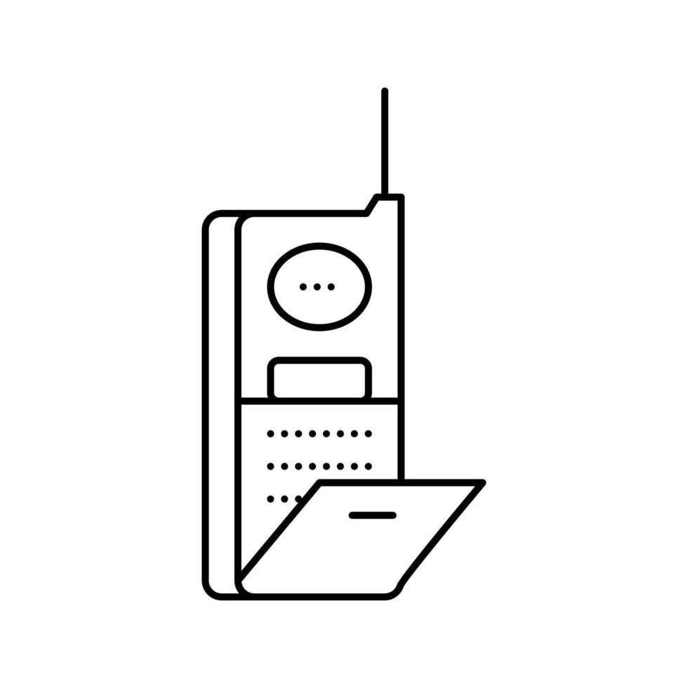 ilustração em vetor ícone de linha de dispositivo retrô do telefone móvel