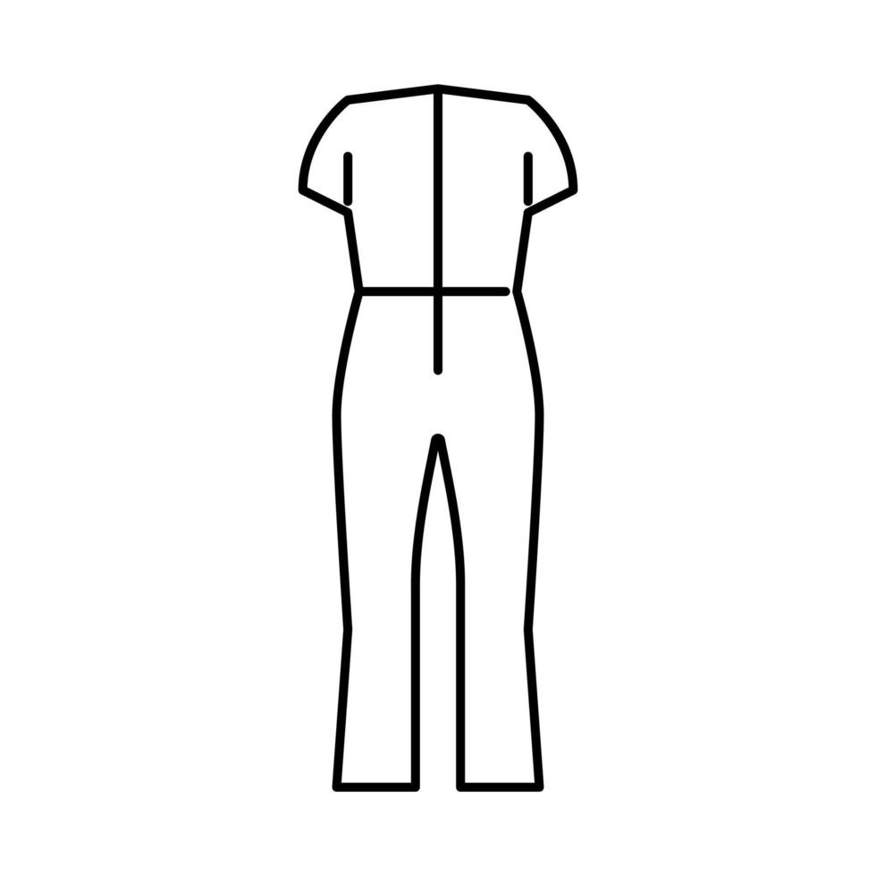ilustração em vetor de ícone de linha de vestuário de calças de macacão