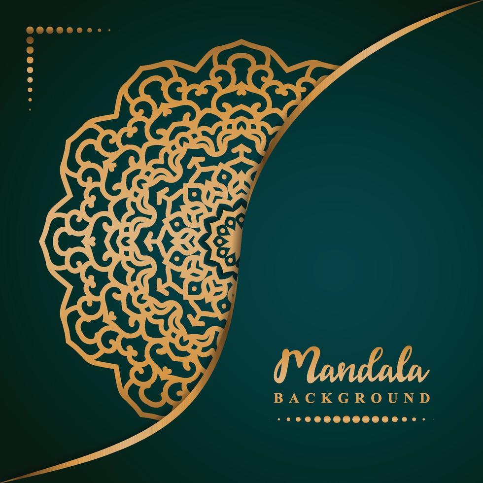 design de mandala decorativa de luxo para casamento e fundo islâmico na cor dourada vetor